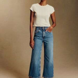 Sezane Women's le crop Jeans in denim blue
